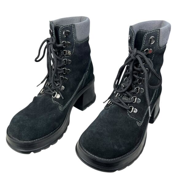 Rare Steve Madden Hilly Vintage 90’s Y2K Black Chunky Heel Boot Size US 7.5 - Picture 6 of 12